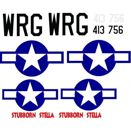P51-D Mustang Decal Set - STUBBORN STELLA