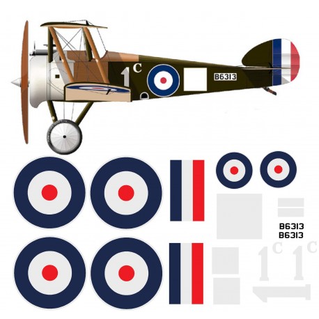 Scale Sopwith Camel Decal Sets -  B6313