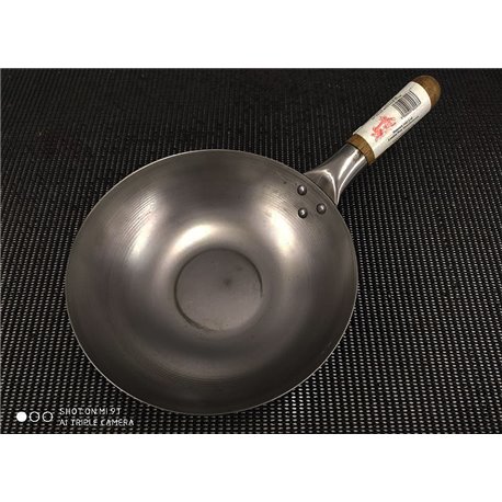 Hancock 10" (25cm) Commercial Quality Carbon Steel Flat Based Wok