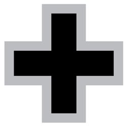 Black German Cross with wide white border