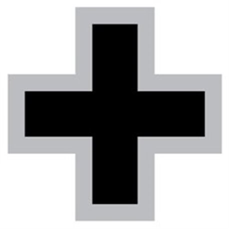 Black German Cross with wide white border