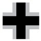 Black German Cross with wide white border