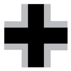 Black German Cross with wide white border