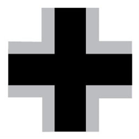 Black German Cross with wide white border