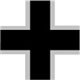 Black German Cross with thin white border