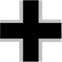Black German Cross with thin white border