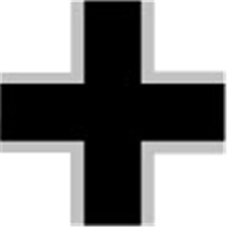 Black German Cross with thin white border
