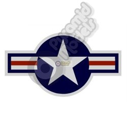 USA Star & Bar - Blue & White with Red Bar