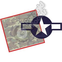 USA Star & Bar - Blue and clear