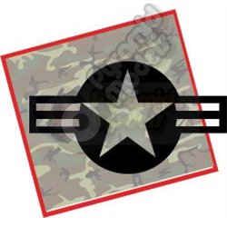 USA Star & Bar - Black and clear