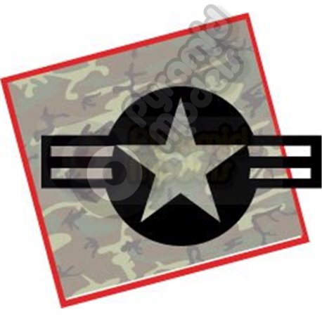 USA Star & Bar - Black and clear