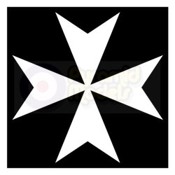 Maltesee Cross - White on black background
