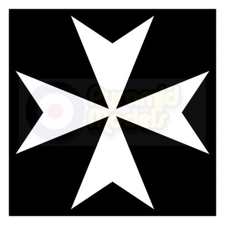 Maltesee Cross - White on black background