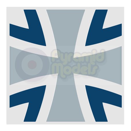 Schwarzes Kreuz - Dark Blue - Grey & White