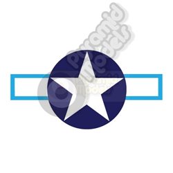 USA Star & Bar - Black & White