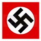 German Swastika - white circle and red background