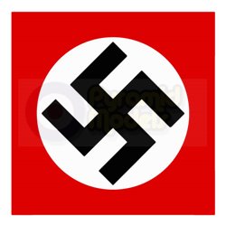 German Swastika - white circle and red background