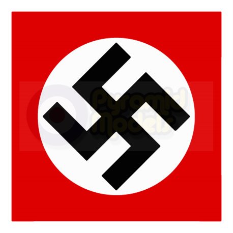 German Swastika - white circle and red background