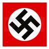 German Swastika - white circle and red background