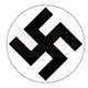 Black German Swastika - on a white circle 