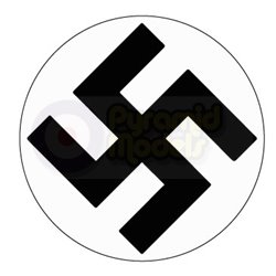 Black German Swastika - on a white circle 
