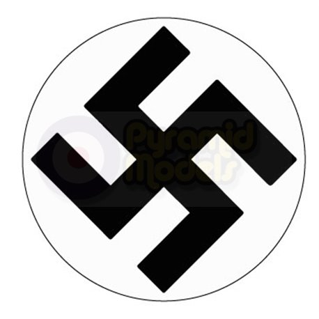 Black German Swastika - on a white circle 