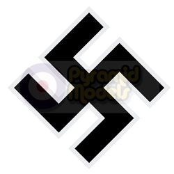 computer cut vinyl Swastika - colour with white outline