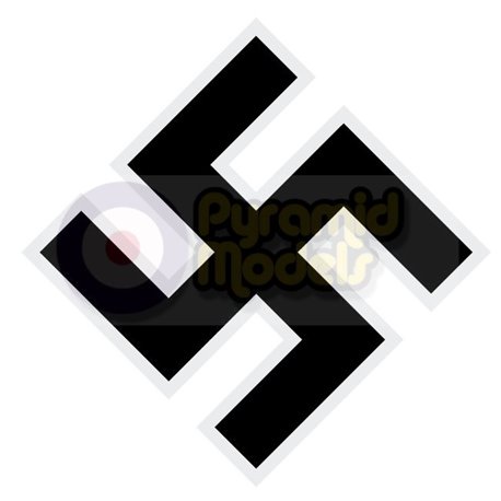 computer cut vinyl Swastika - colour with white outline