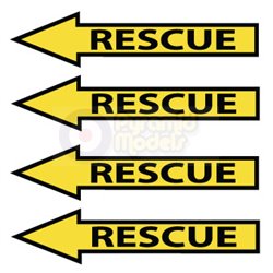 Left Facing - Rescue Arrows - Black and Yellow