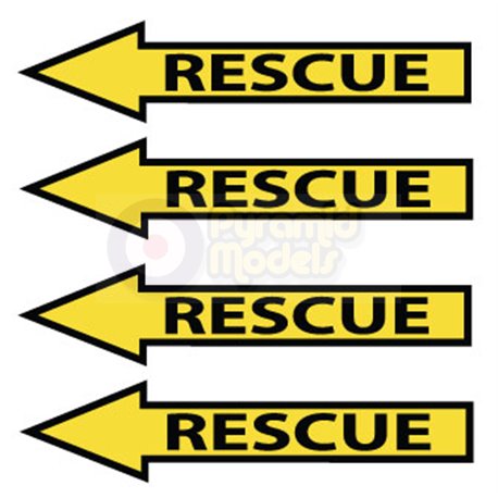 Left Facing - Rescue Arrows - Black and Yellow