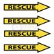 Right Facing - Rescue Arrows - Black and Yellow