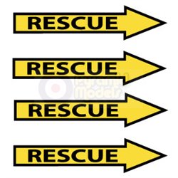 Right Facing - Rescue Arrows - Black and Yellow