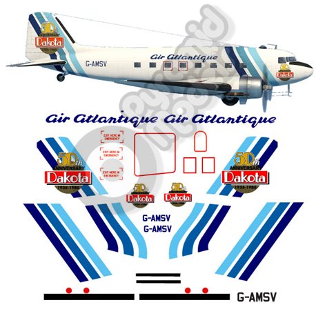 DC-3 Dakota Decal set - 50th Anniversary