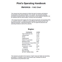 Aeronca - 11AC Chief - Pilot's Operating Handbook - PDF Version