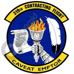 319th Contracting Flight Shield squadron emblem Self adhesive Decal