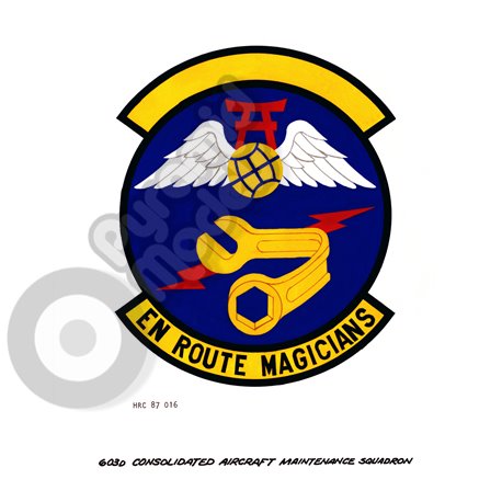603rd consolidated aircraft maintenance squadron Emblem Self Adhesive Decal