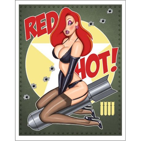 RED HOT Printed Aluminium Metal Sign -Workshop - Garage - Mancave