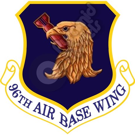 96th Air Base Wing Shield Emblem Self adhesive Decal