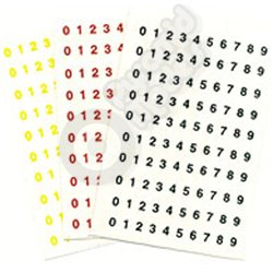 3mm high water-slide numbers