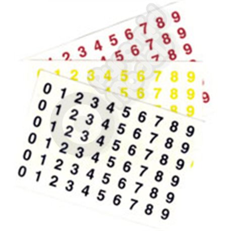 6mm high water-slide numbers