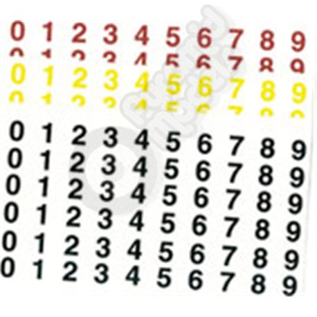 12mm high water-slide numbers