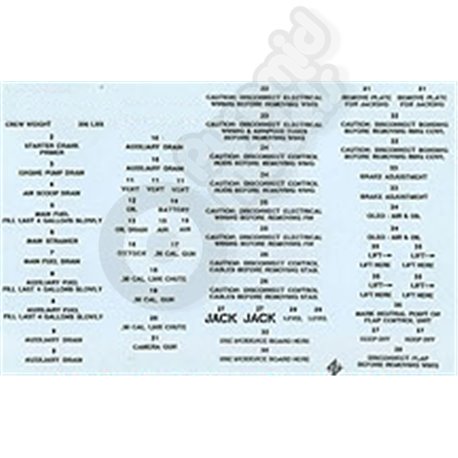 Water Slide decal sheet - stencil lettering 