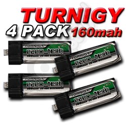 Turnigy nano-tech 160mah 1S 25~40C Lipo Pack 2 pack - Kyosho, E-flite, Parkzone