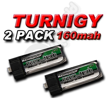 Turnigy nano-tech 160mah 1S 25~40C Lipo Pack 2 pack - Kyosho, E-flite, Parkzone