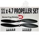 1 pair 11 x4.7 inch Normal Rotating Propellers - Park Flyers,  Multicopters, Quadcopters, Tricopter