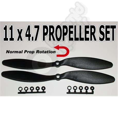 1 pair 11 x4.7 inch Normal Rotating Propellers - Park Flyers,  Multicopters, Quadcopters, Tricopter