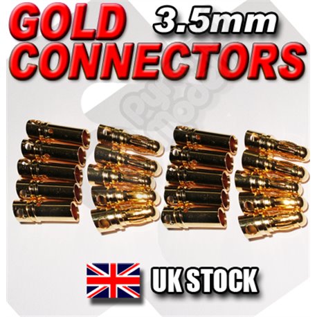 PolyMax 3.5mm Gold Bullet Connectors 10 PAIRS per pack