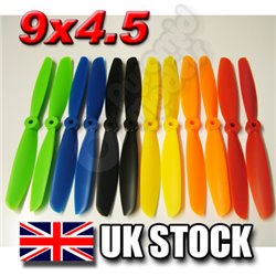 1 pair 9x4.5 inch Counter Rotating Propellers - Multicopters, Quadcopters - Choice of 6 Colours