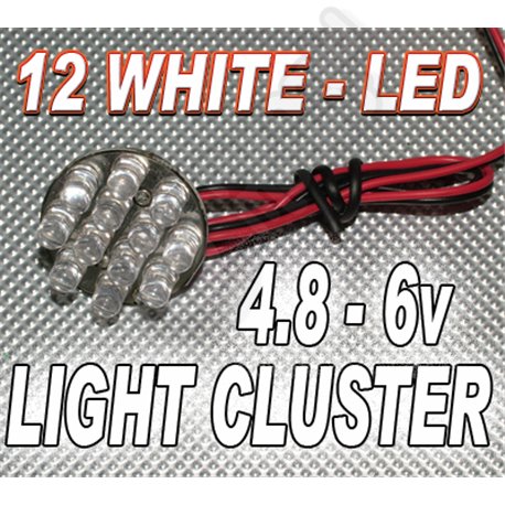 12 LED Cluster - WHITE