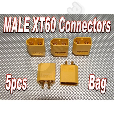 Male XT60 connectors (5pcs/bag) GENUINE